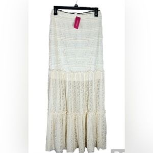 Xhilaration Beige Lace Long Skirt Size Small.